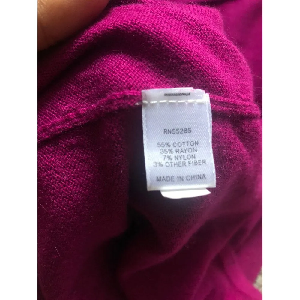 Express V-neck 3/4 Sleeve Purple Mini Sweater Dress - Image 5