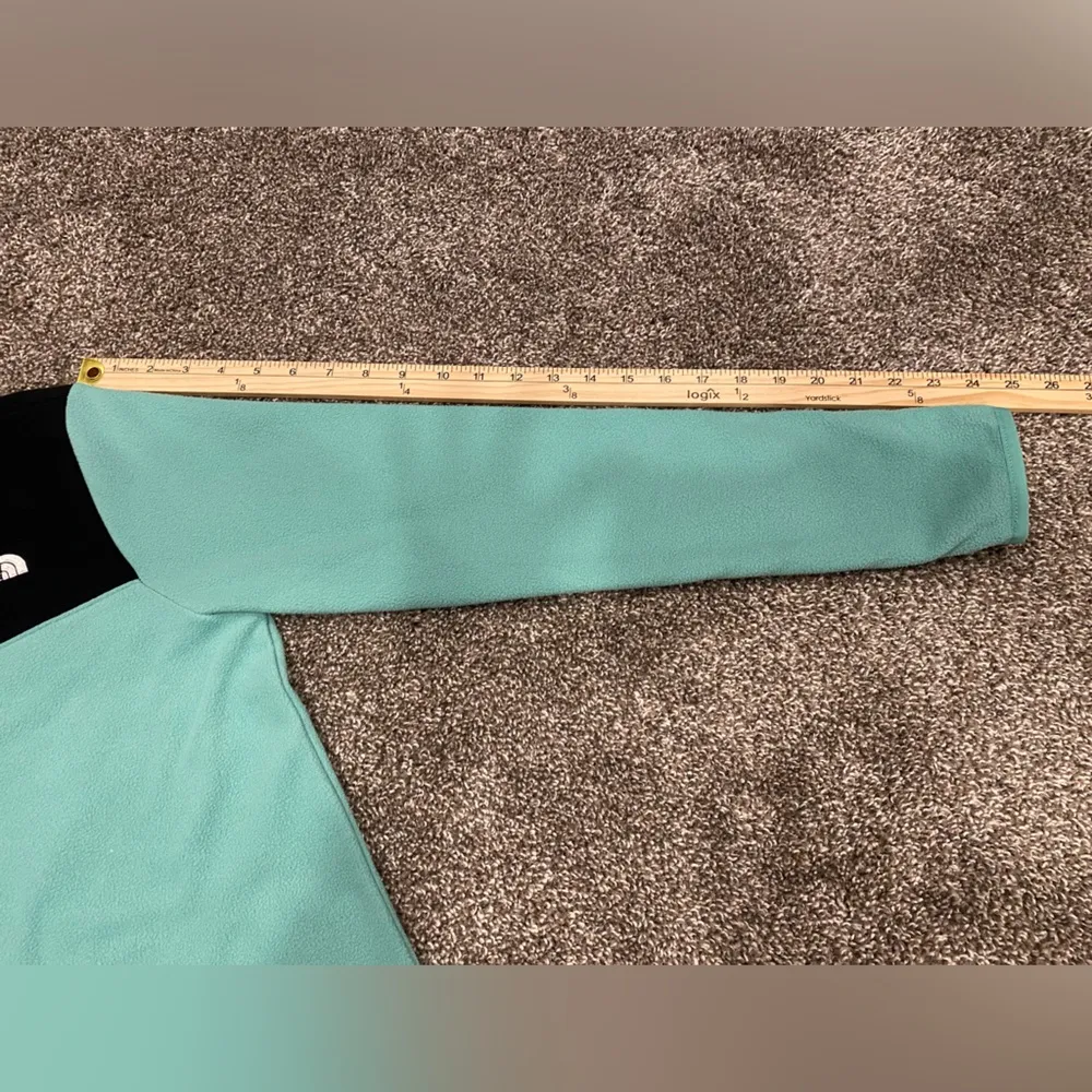 The North Face Fleece Women's TKA Glacier Snap Pullover Wasabi Green & Black - Image 7