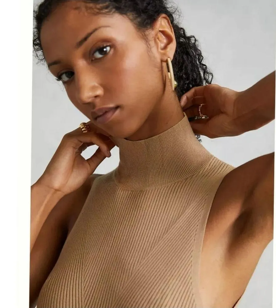 Anthropologie Mock Neck Midi Dress  NWT $180 Size M - Image 6