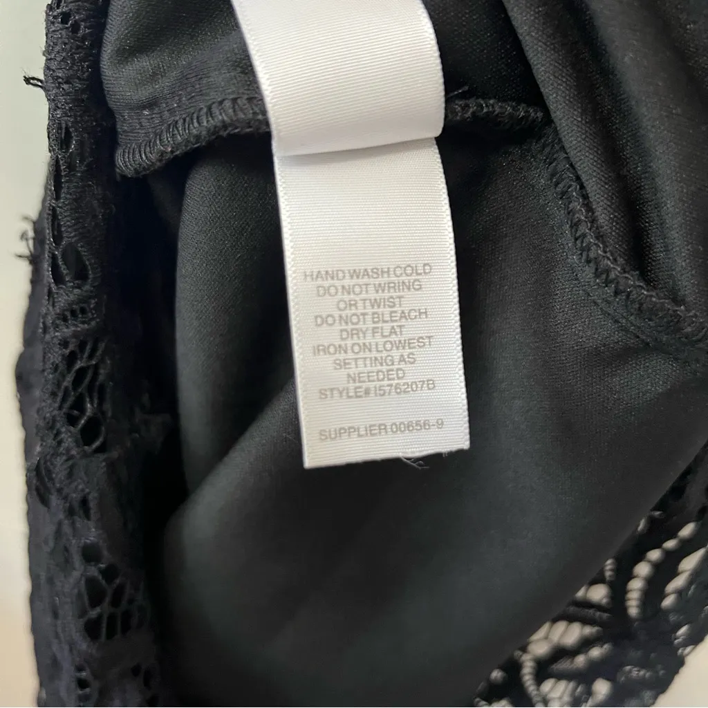 Bisou Bisou Michelle Bohbot Black Sleeveless Lace Overlay Dress Size 4 - Image 9