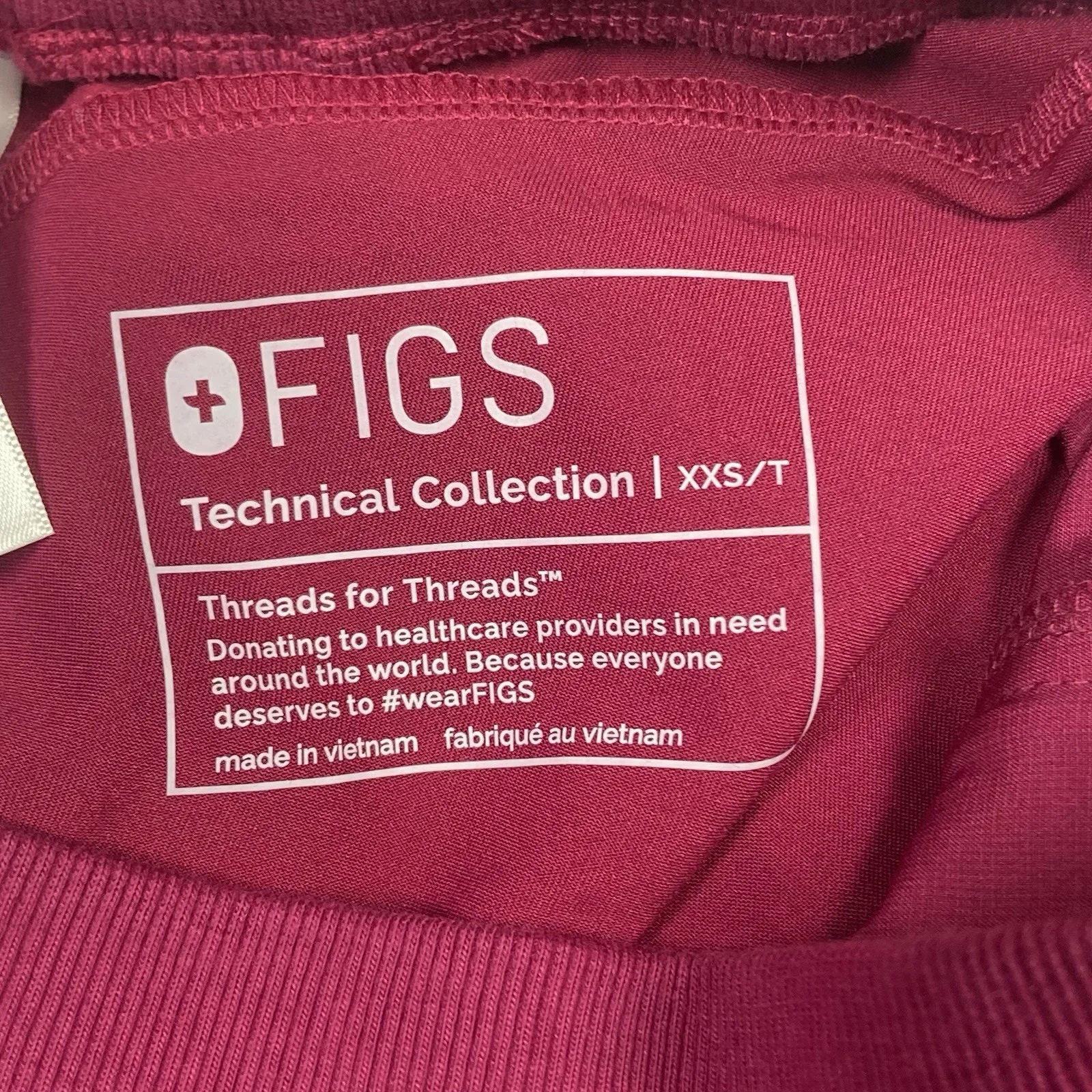 Figs Scrub Pants Women's XXS Tall Boston Slim Jogger NWOT Medical Dark Pink - Image 4