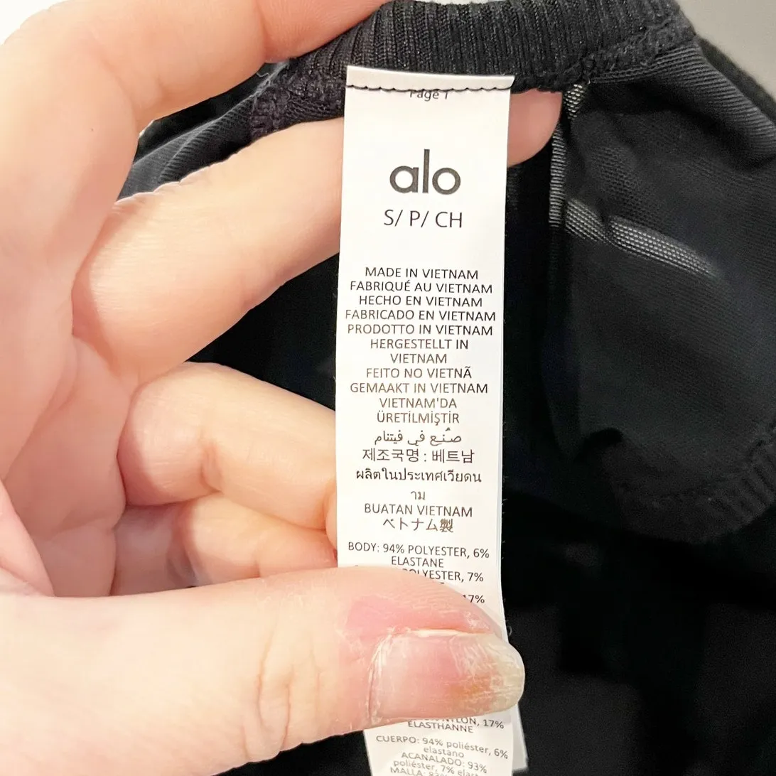 Alo Mesh Front Runner Longline Tank Top Black Small - Image 3