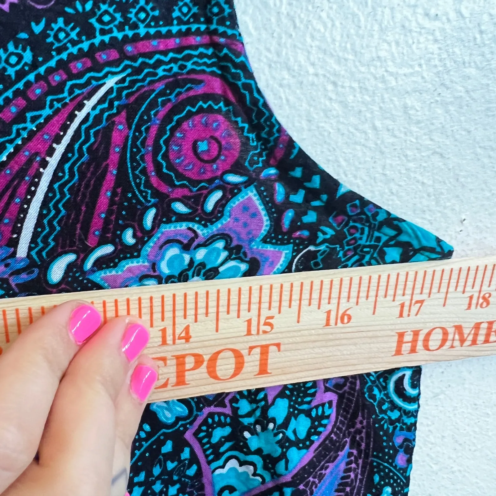 Vintage Y2K 90s Blue Paisley Tank Top Fairy Grunge Witchy Whimsigoth Size 8 - Image 5