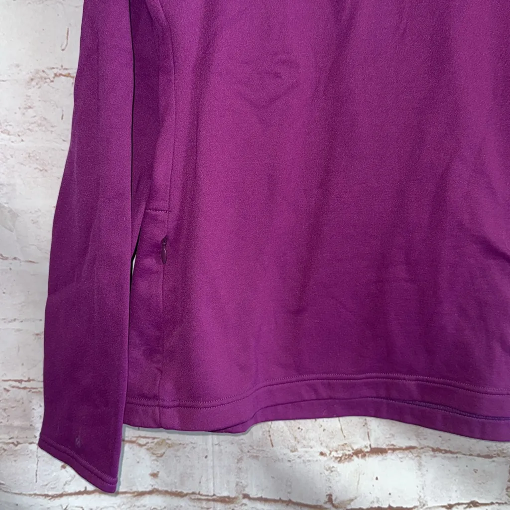 Title Nine Asymmetrical Quarter Zip Purple Fleece S small mock neck thumbholes - Image 3