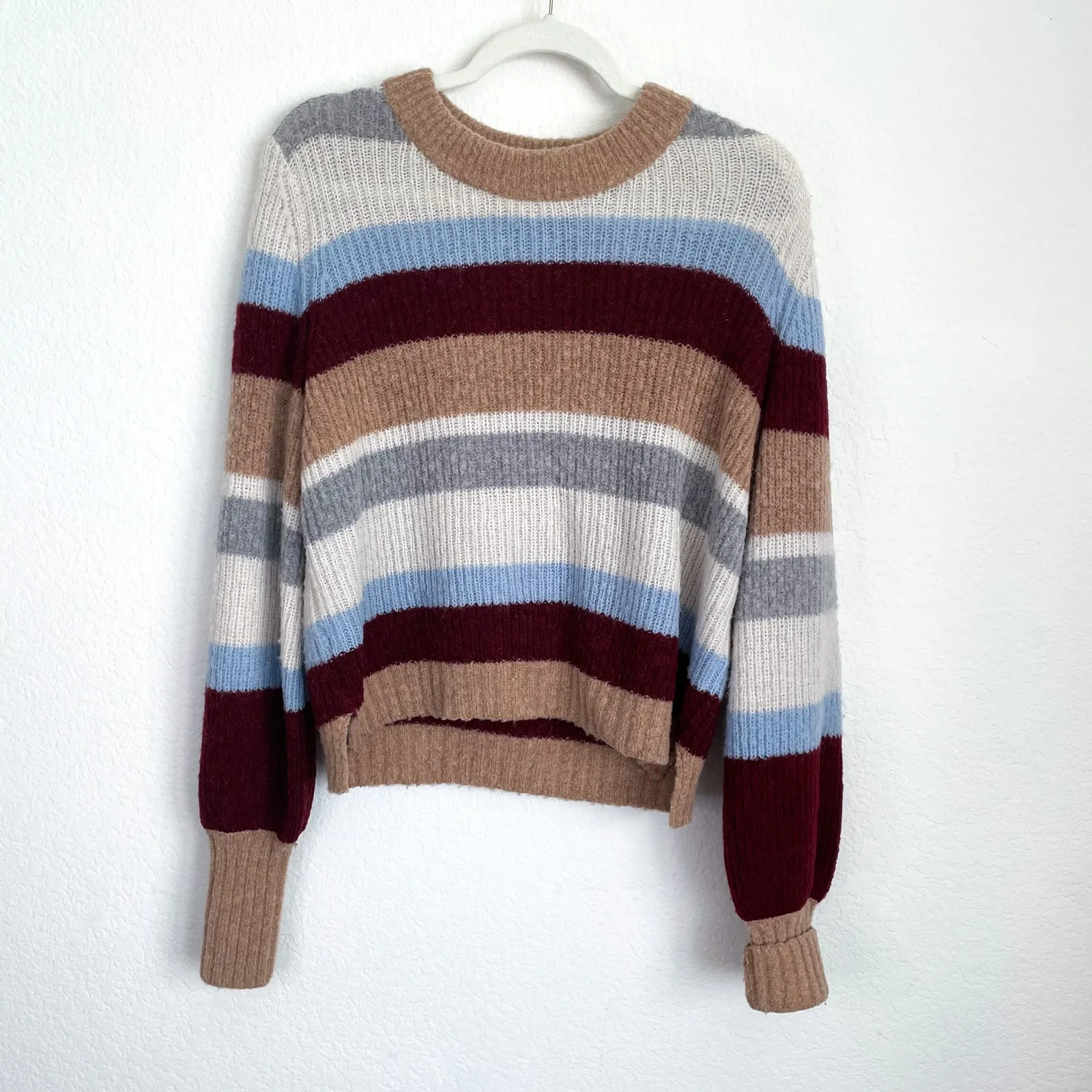 BAUM UND PFERDGARTEN Courtney Autumn Tan Striped Pullover Sweater Size XS - Image 5