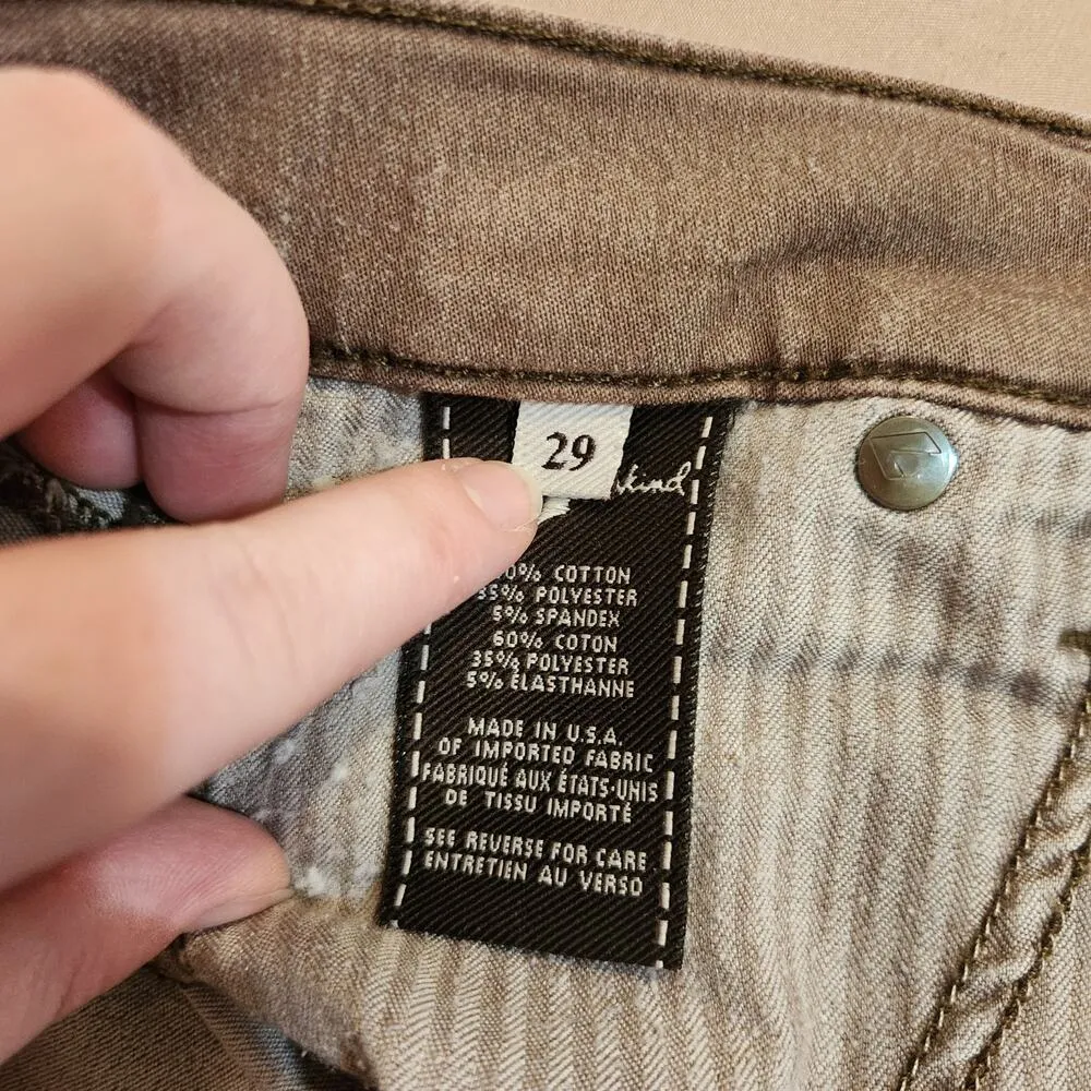 Y2K 7 For All Mankind Slim Fit Pants Ankle Zip Retro Skinny Leg Brown Size 29 - Image 7