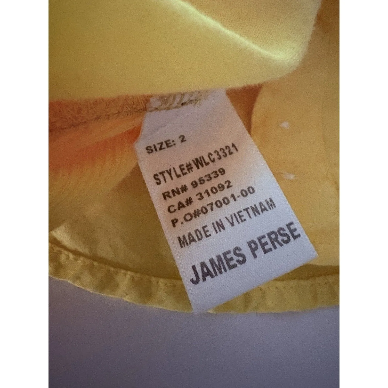 James Perse Shirt Womens 2 (M) Yellow Ribbed Slub Sides Roll Tab Sleeve Fitted - Image 13