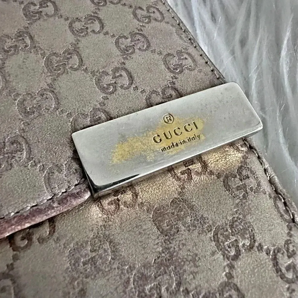 GUCCI | Authentic Vintage Unisex Canvas Compact Wallet Tan Brown Gold - Image 2