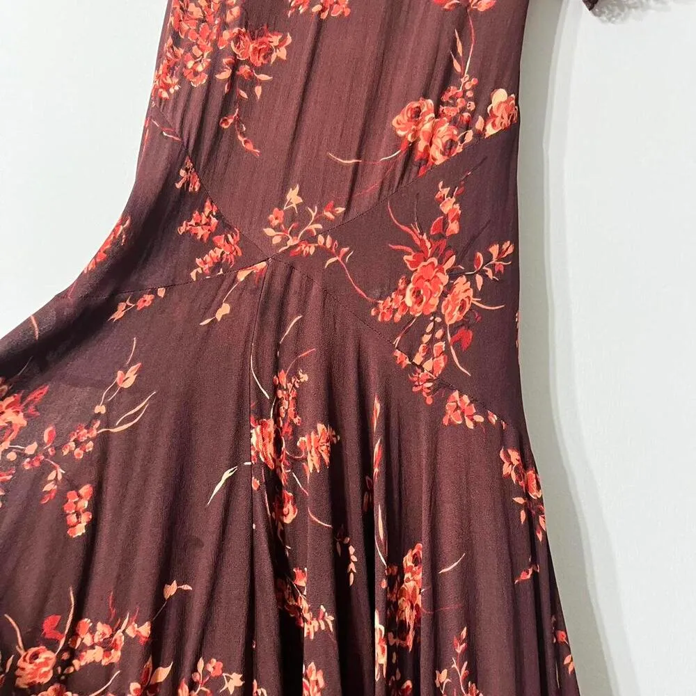 Reformation Evra Lace Trim Georgette Midi Dress - Image 4