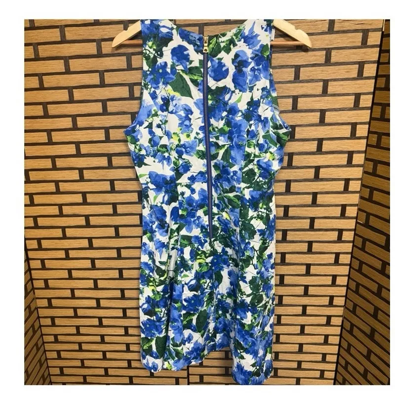 Milly Blue Floral Dress Size 12 - Image 2