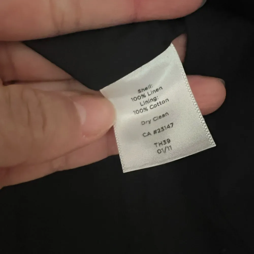 NWT TALBOTS Black Linen Frayed Seamed Sheath Work Social Dress Sz 10 - Image 5