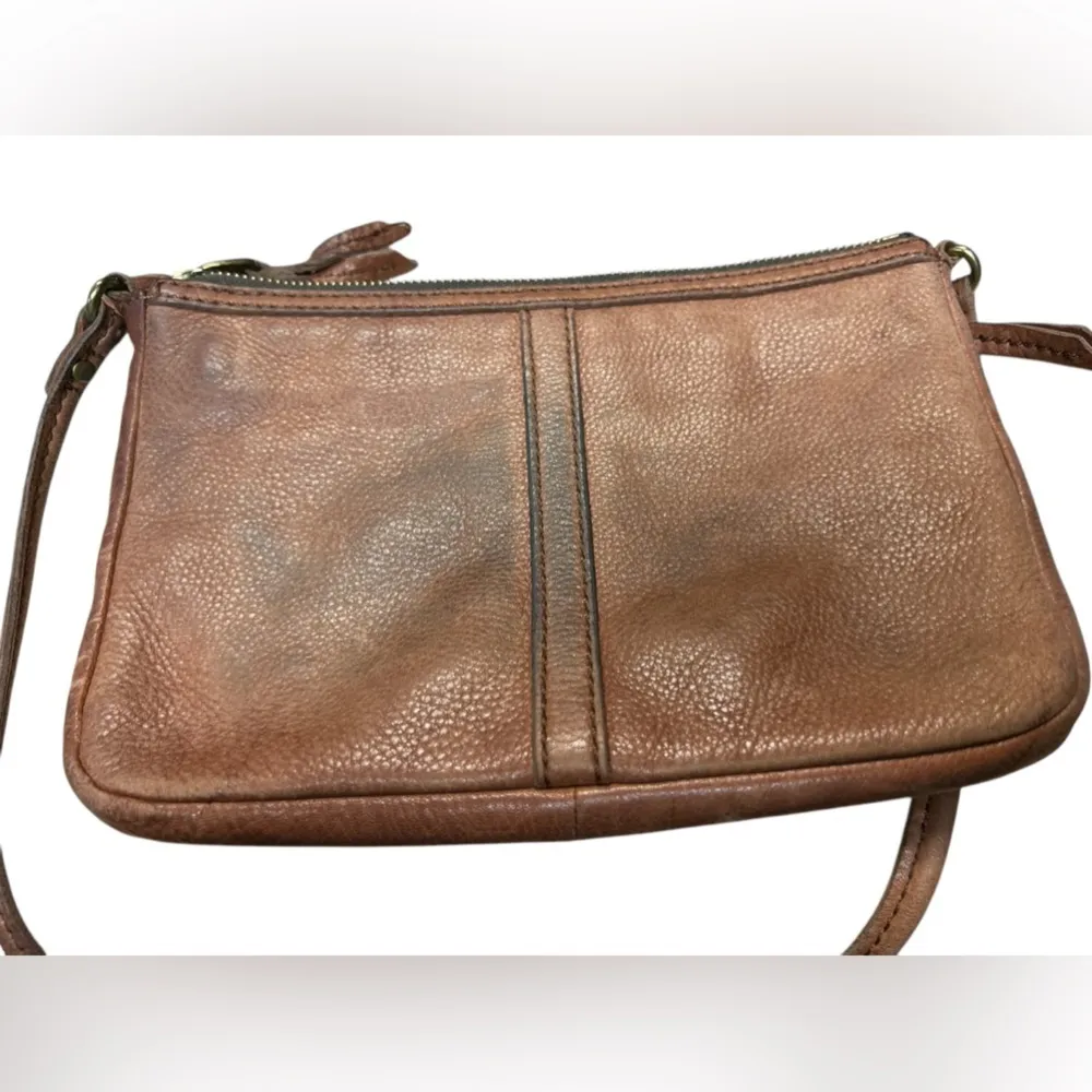 Fossil Erin Women's Brown Leather Crossbody Bag Adjustable Strap‎ needs cleaning - Image 5