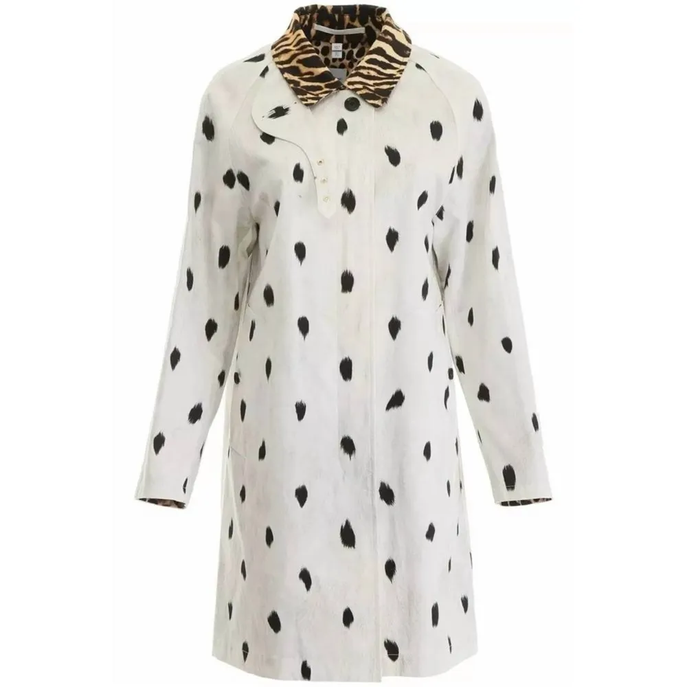 Burberry ANIMAL-PRINT COTTON-TWILL TRENCH COAT IN WHITE,BLACK,BROWN Size - Image 4