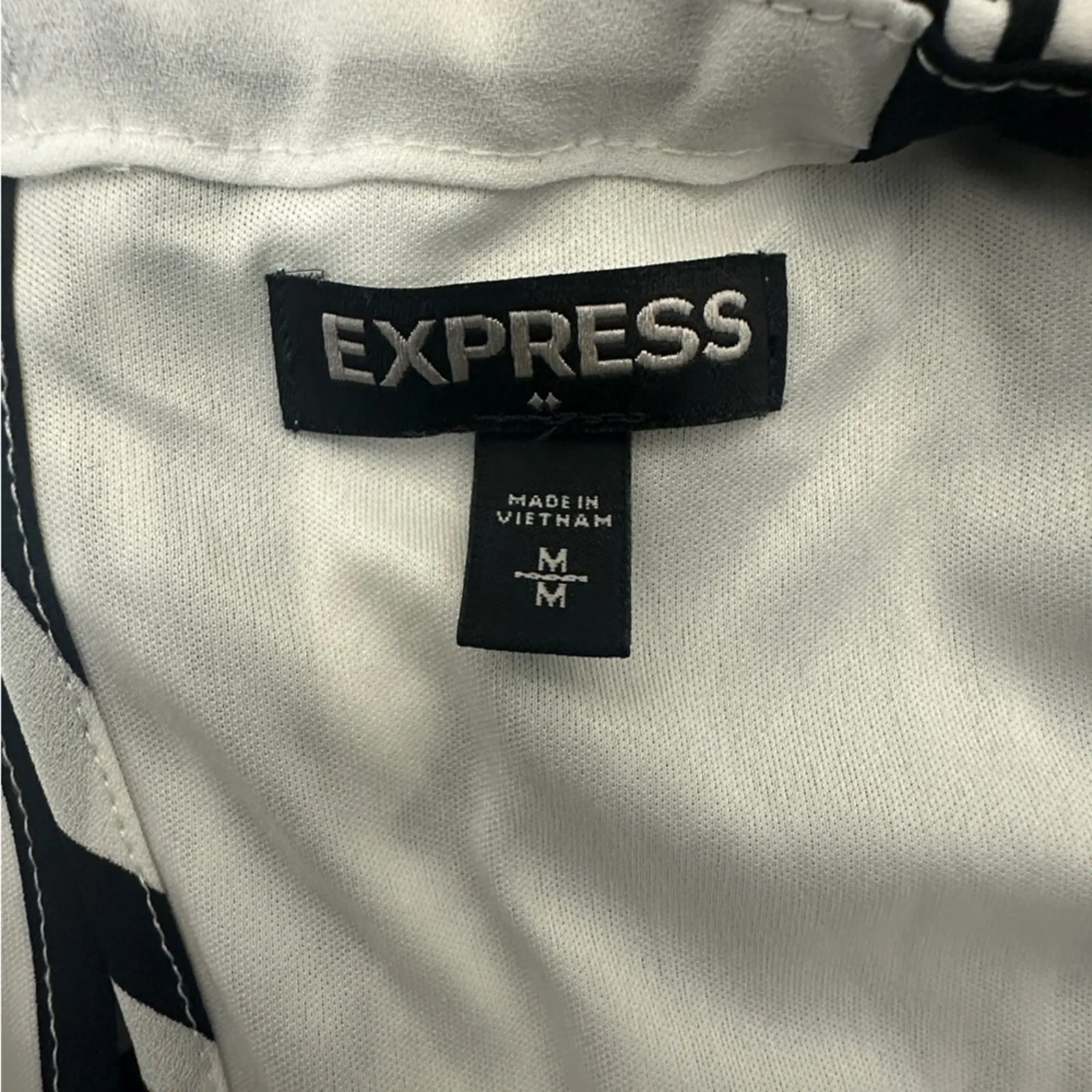 Express Asymmetric Dress Womens M Black White Halter Handkerchief Hem Resort - Image 6