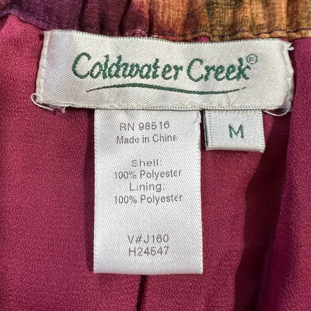 Coldwater Creek Womens Midi Skirt A Line Floral Print Pleated Lined Pink Medium - Image 7