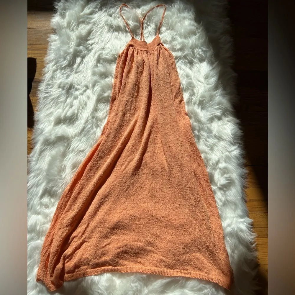 Free People Beach under the stars sweater midi dress orange - Image 4