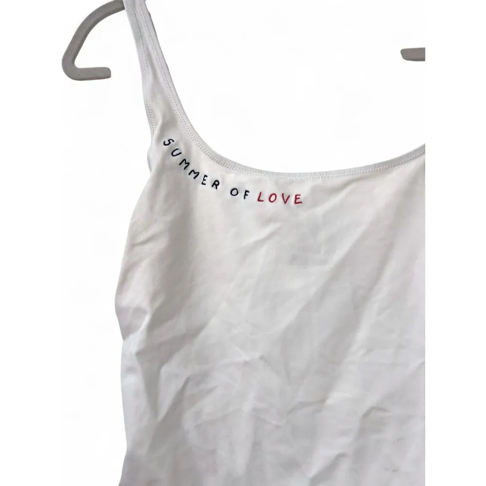 Sundry | L |  Summer of Love One Piece White Embroidered Swimsuit Anthropologie - Image 3