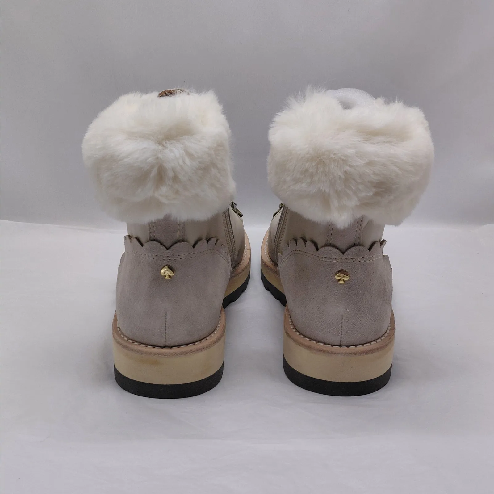Kate Spade Womens Boots Size 6 Leather Faux Fur Hiker Lug Sole Alpine Cozy Luxe - Image 9