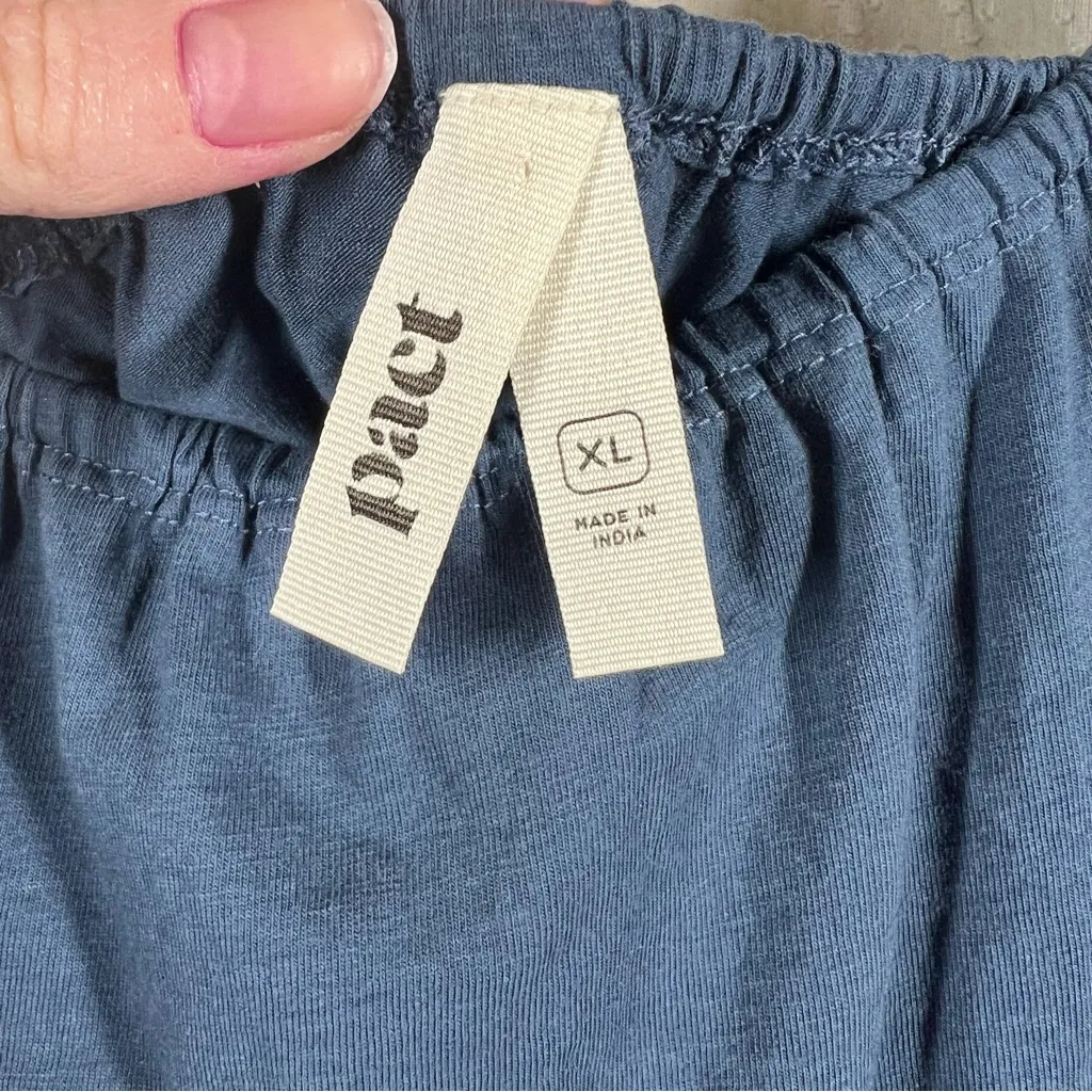 Pact Blue Organic Cotton Flutter Sleeve Top - Image 3