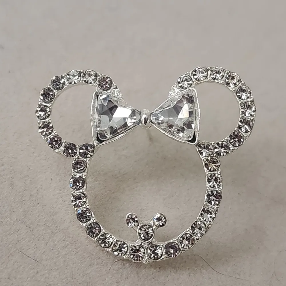 Silver Minnie Mouse Vibes Earrings with CZ Stones - Image 3