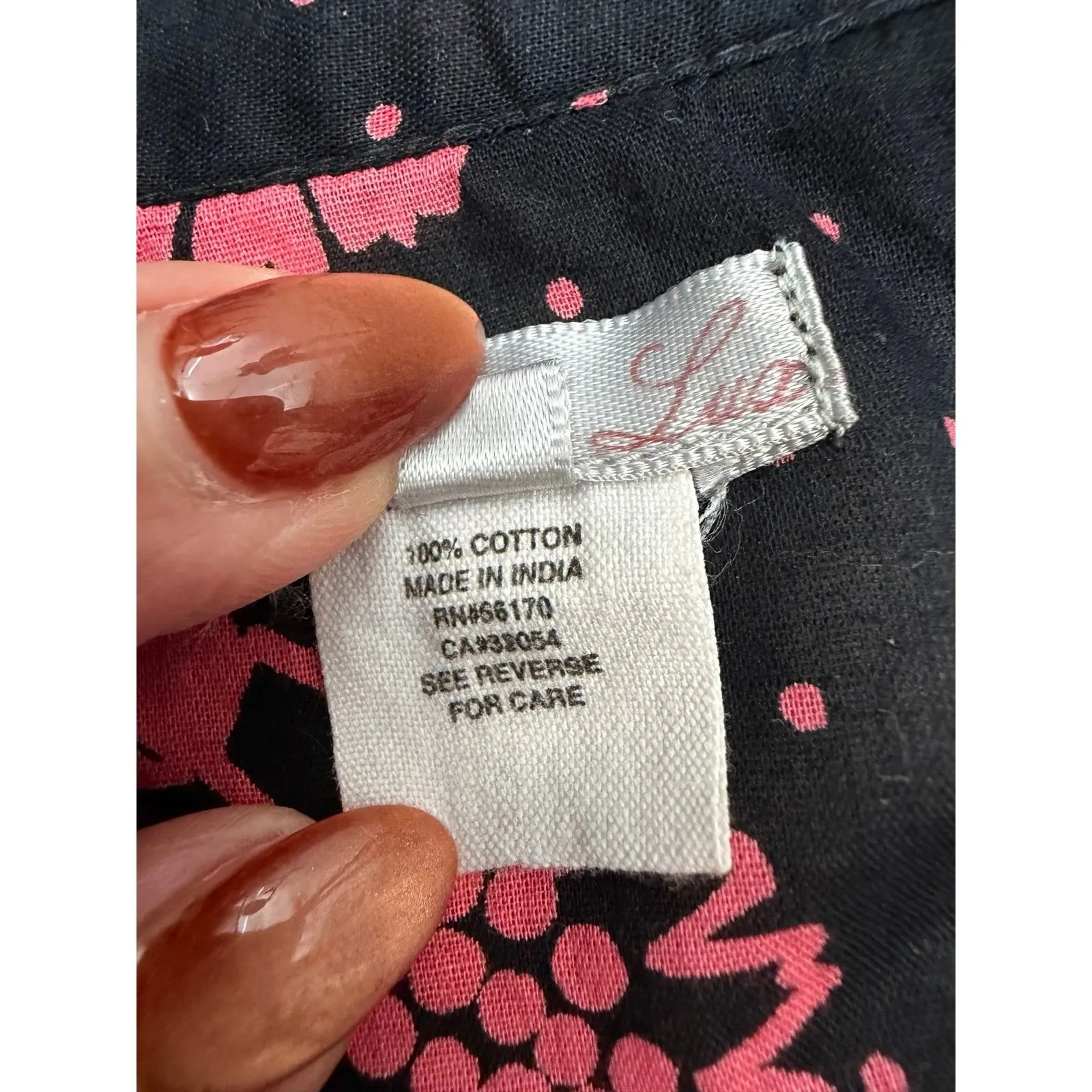 Lux Black Pink Floral Sleeveless Cotton Button Front Shirt Dress S - Image 4