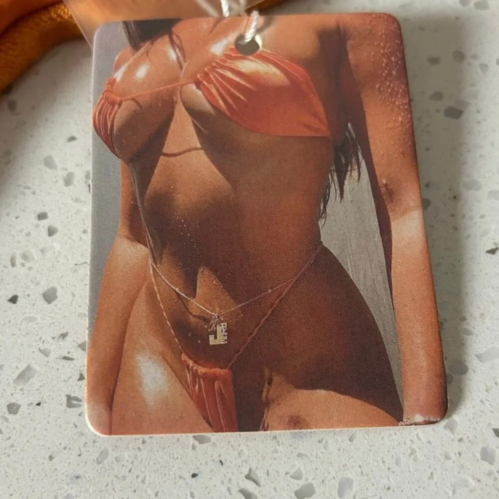 Neena Swim Orange Terrycloth Bikini Bottoms size S NWT - Image 3