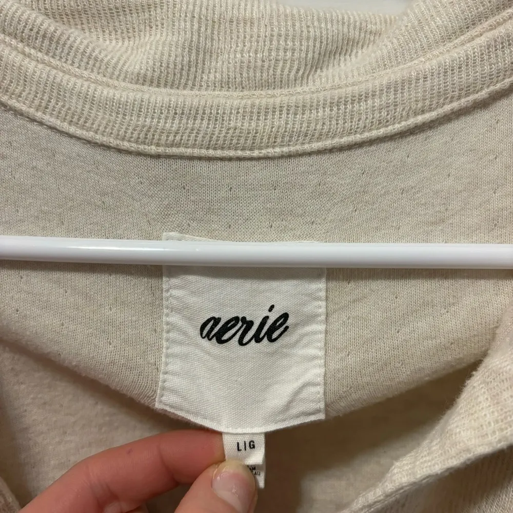 Aerie Cream Collared Crewneck - Image 4