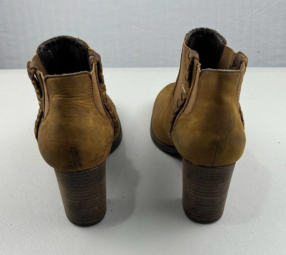 Sperry Top Sider Dasher Booties Women Size 8.5 Brown Western Boho Leather Boots - Image 10