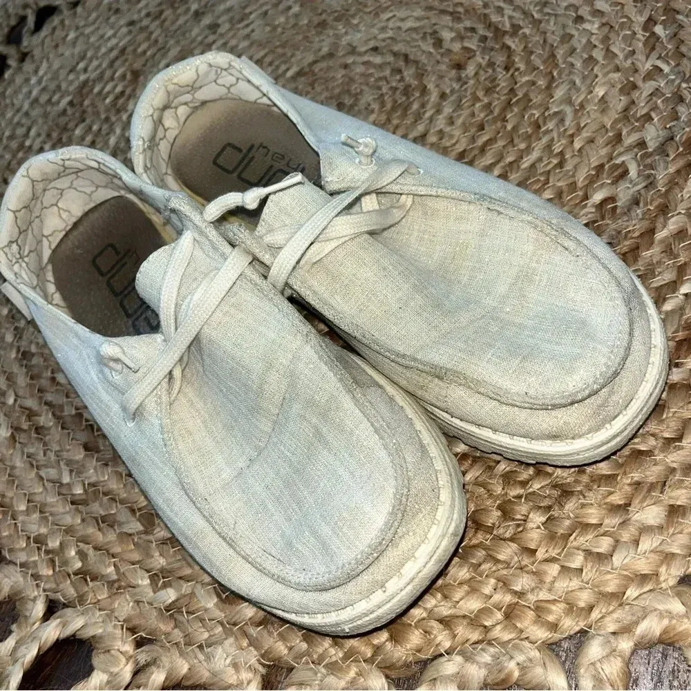 Hey Dude Wendy Sparkling Gold Beige Slip On Shoes Women's Size 10 - Image 3