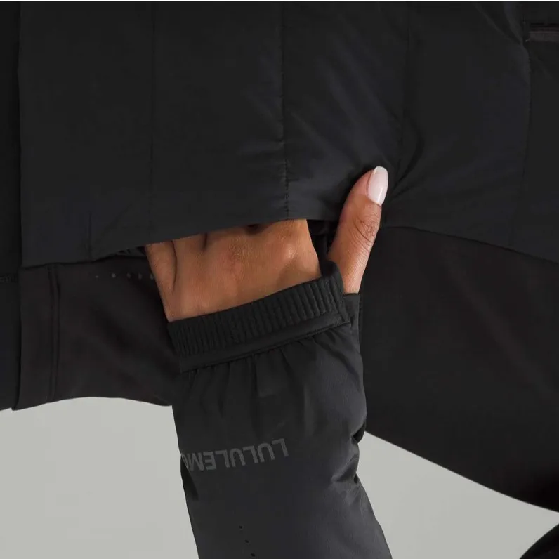 Lululemon Down for It All Cropped Half-Zip Pullover Jacket Black Sz 4 Like New - Image 6