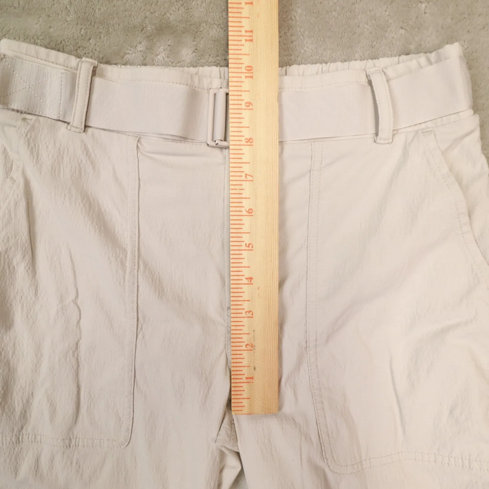 Athleta Trekkie Belted Pants Beige Womens size 4 Utility Hiking Outdoors - Image 7