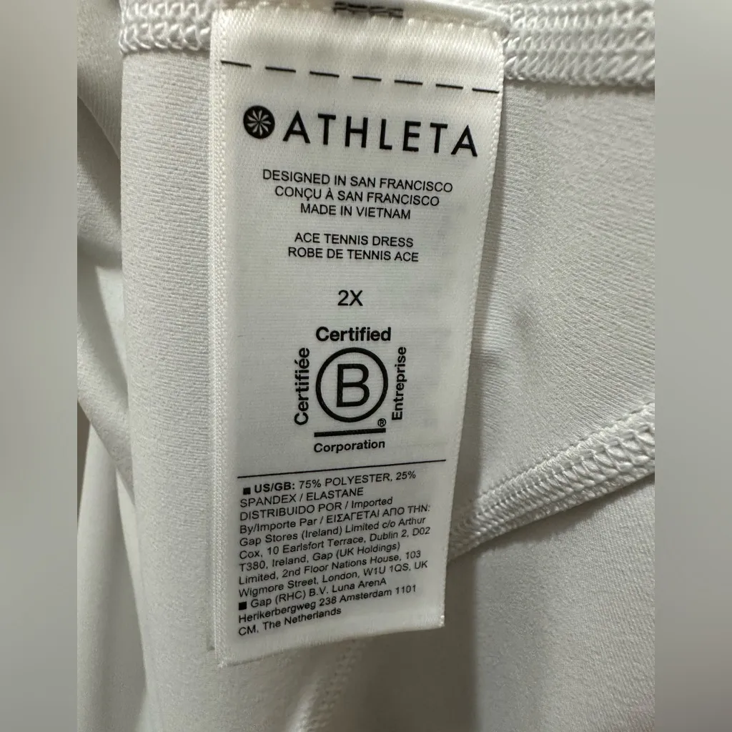 ATHLETA Ace Tennis Dress White Size 2X - Image 4