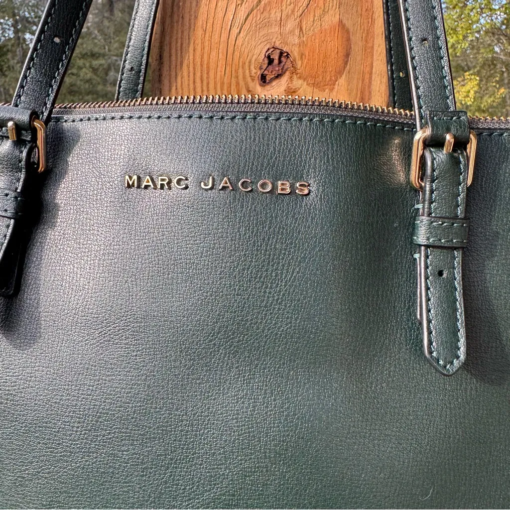 Marc Jacobs Commuter Tote Women's Leather Shoulder Bag Handbag olive green - Image 4