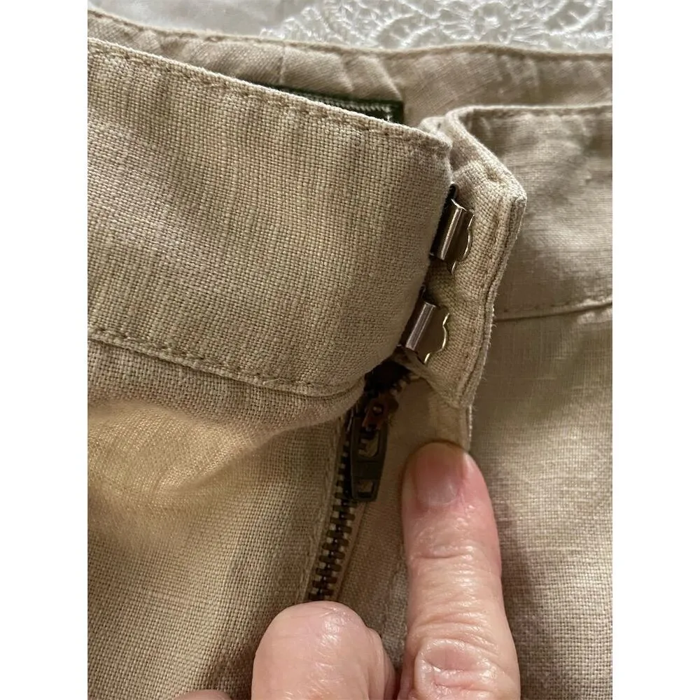 Eddie Bauer A Line Linen Midi Skirt Tan Size 6 Minimalist•Old Money•Coastal - Image 6