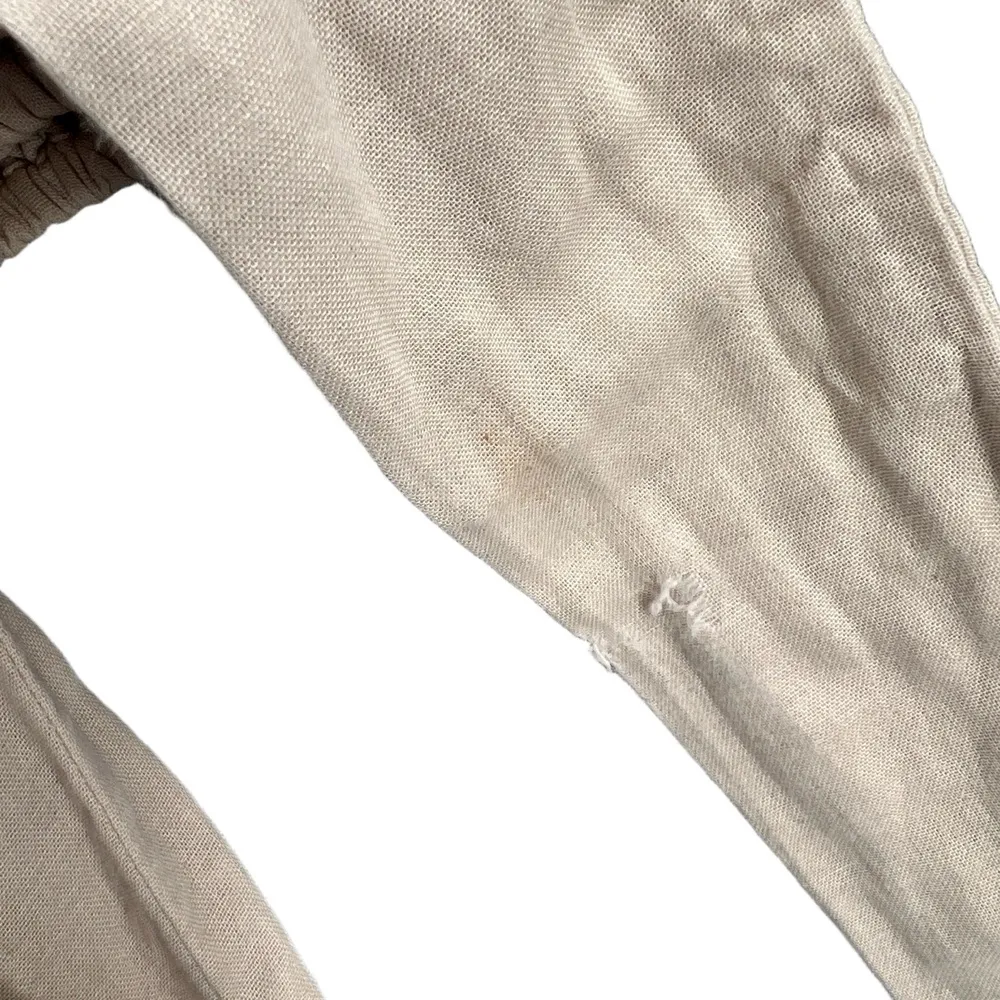 Woven By Synergy Romper Beige Lightweight V Neck Belted Organic Cotton Sz Small Tan - Image 5