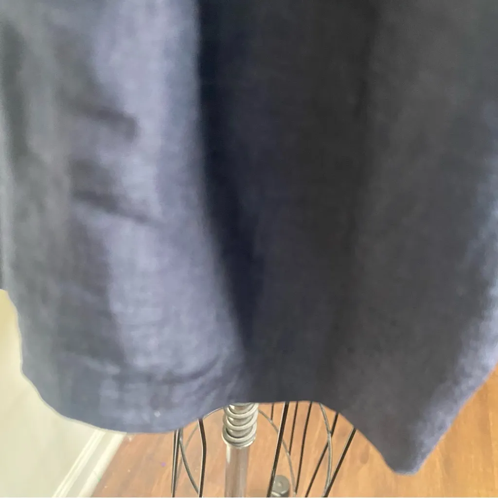 Eileen Fisher Linen Silk Long Sleeve Blazer Jacket S Navy Blue Minimalist - Image 5