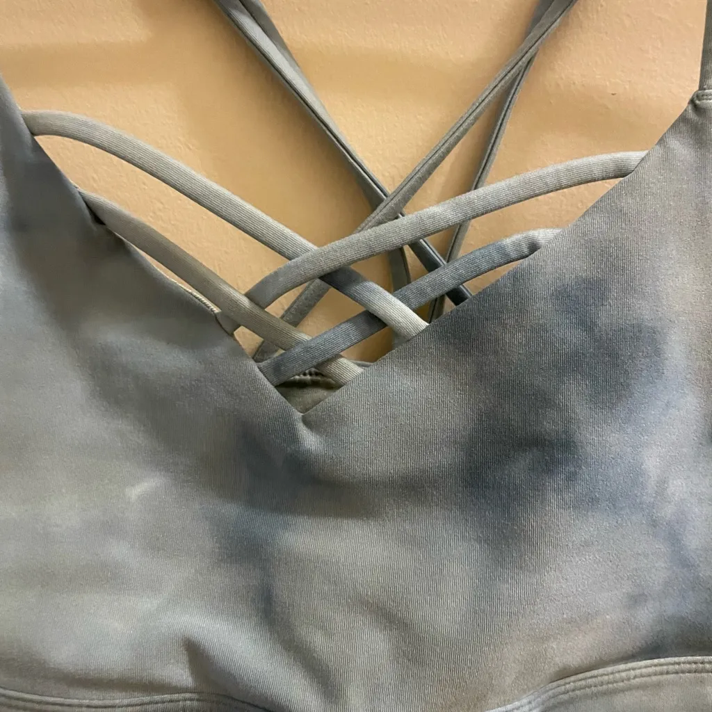 JoyLab V Neck Criss Cross Back Sports Bra Green Tie Dye Women’s Small - Image 7