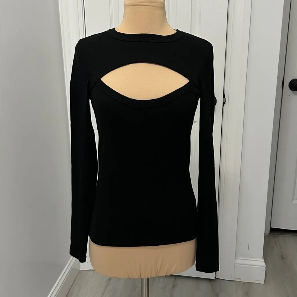 Veronica Beard Curtley Black Cut Out Top - Image 4