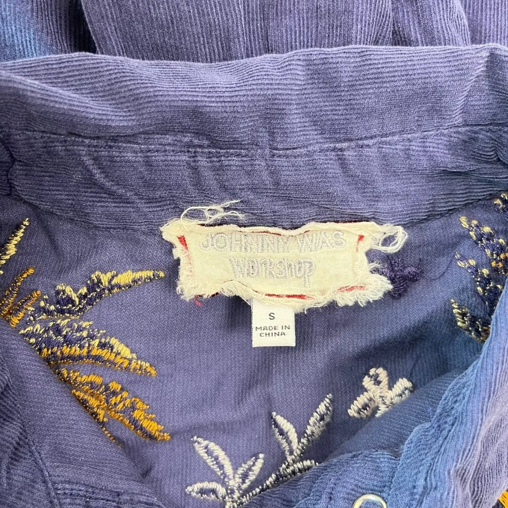 NWOT Johnny Was Emiko Tiered Embroidered Corduroy 3/4 Sleeves Dress Oversized S - Image 12