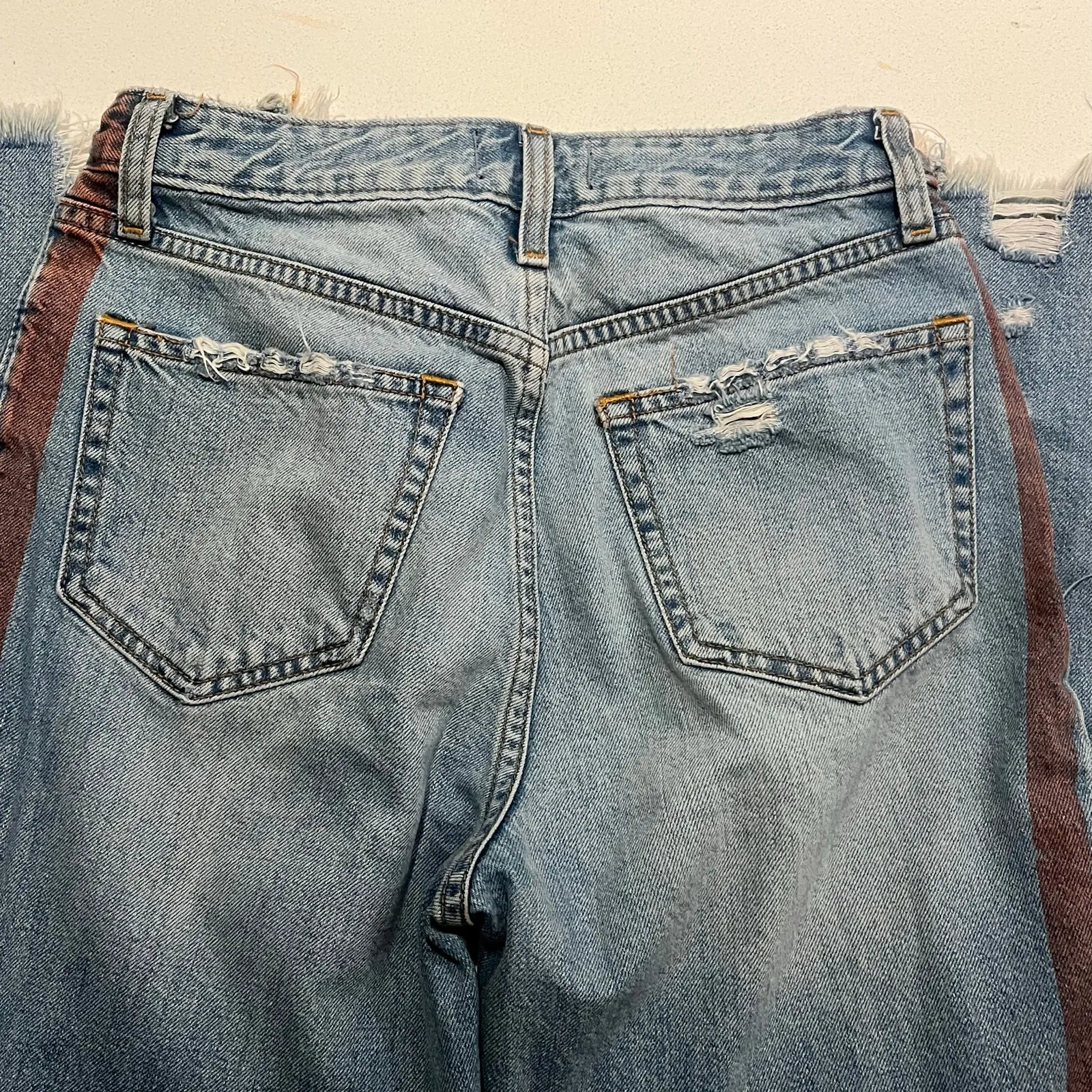 Abercrombie And Fitch Distressed Girlfriend Jeans Annie HI‎ Rise 25/0 Blue Denim - Image 8
