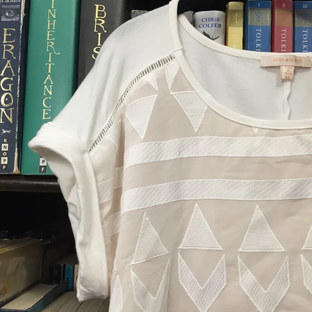 Skies Are Blue Layered Chevron Triangle Top XS - Image 2