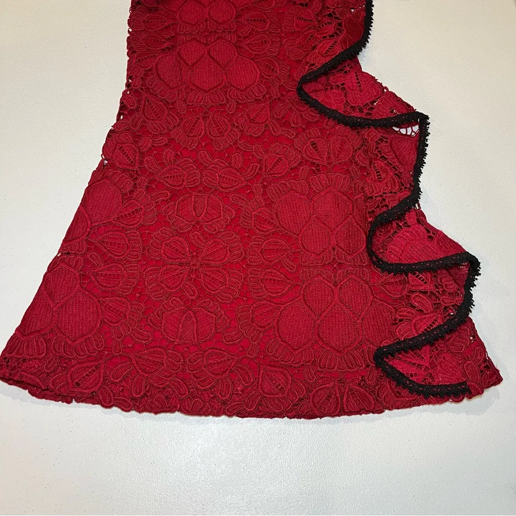 Alexis Red Lace Wide Leg Pants size Medium - Image 3