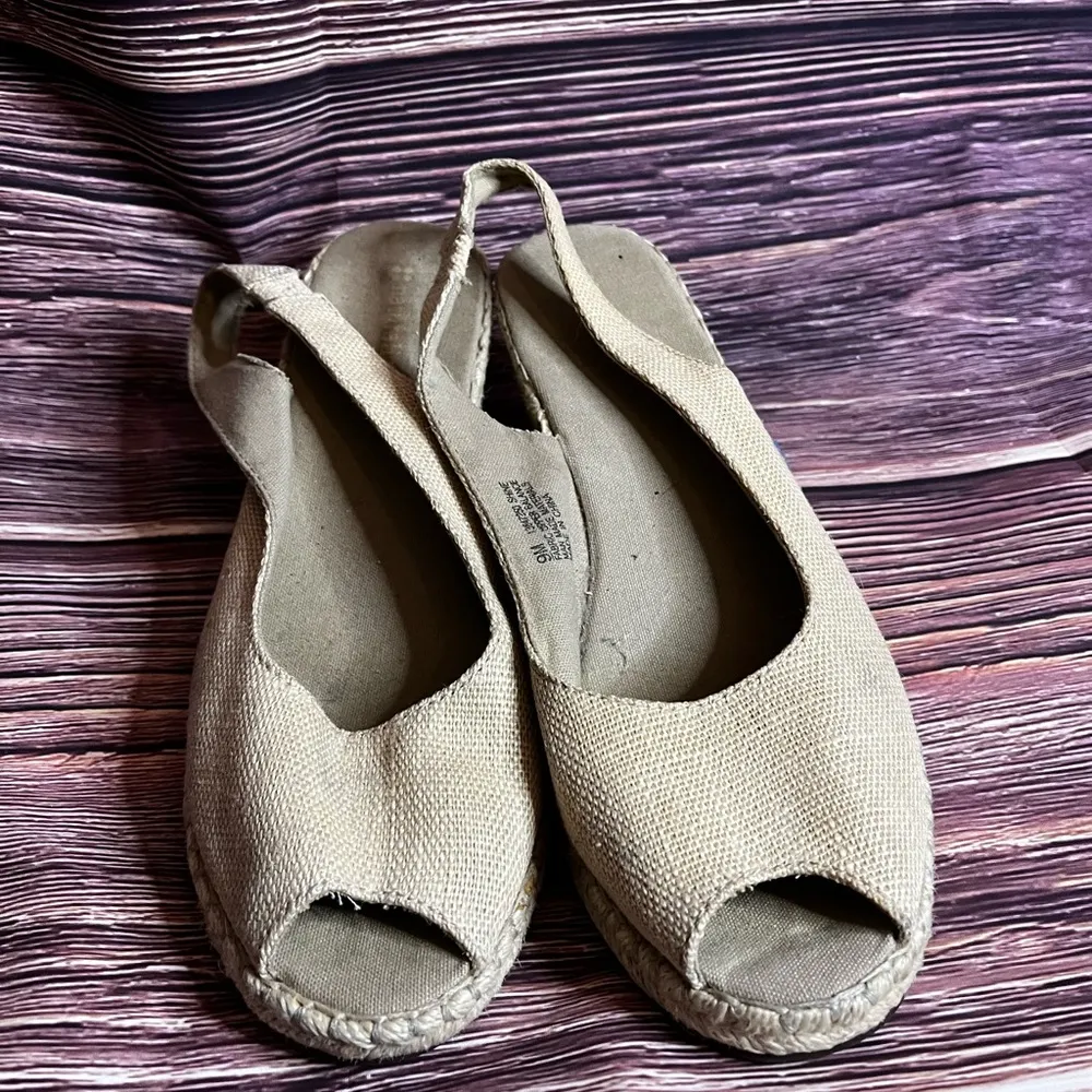 Naturalizer  Womens Espadrille Slingback Heels Size 9 Cream Off White Fabric - Image 4