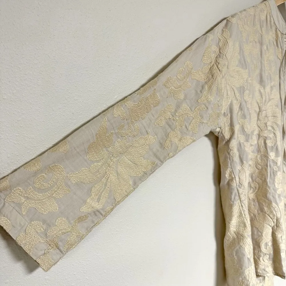 Sundance Gold Embellished Blouse Size M - Image 3