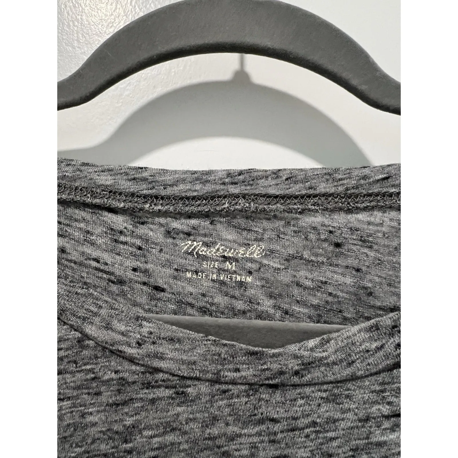 ✨‎ Madewell Short Sleeve Pocket Gray Heather T-Shirt Size Medium 100% Cotton - Image 3