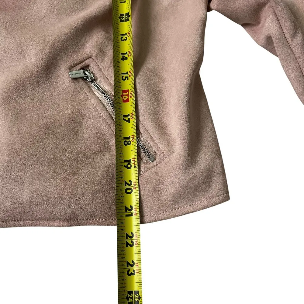 Magaschoni Pink Open Front Faux Suede Jacket Women Size Medium | 27-20 - Image 6