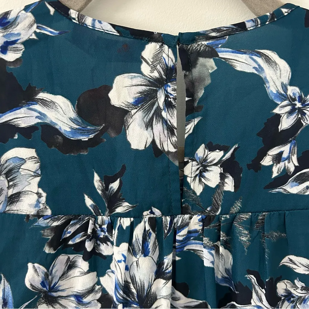 Parker Smocked Yoke Top Everglades Garden All Over Floral Print Blouse XS NWT - Image 9