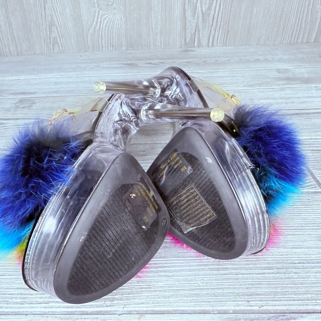 Dolls kill cape Robbin night of my life fluffy clear platform heels size 8 - Image 10