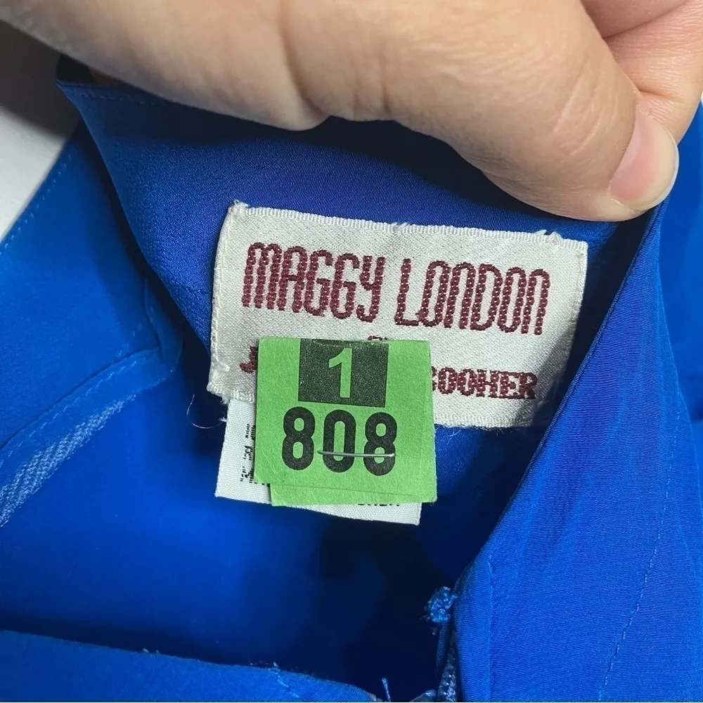 Vintage Maggy London by Jeannene Booher 100% silk dress drop waist size S/M‎ - Image 4