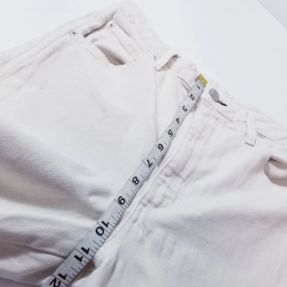 AMO Jeans Bella Vintage White Frayed Hem High Rise Denim Size 29 - Image 4